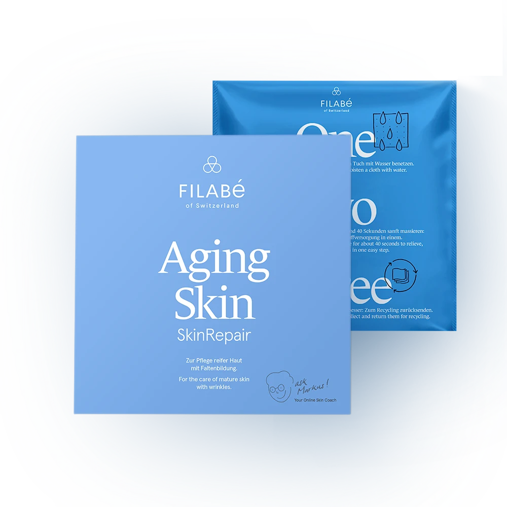Aging Skin, Filabé Tuch, Zur Pflege reifer Haut mit Faltenbildung, Alter, Problemhaut, Hautpflege, Nachtpflege